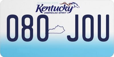 KY license plate 080JOU
