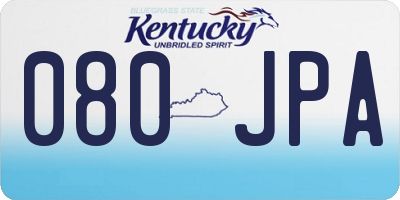 KY license plate 080JPA