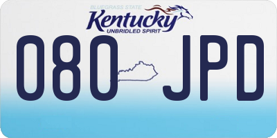 KY license plate 080JPD