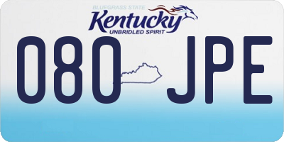 KY license plate 080JPE