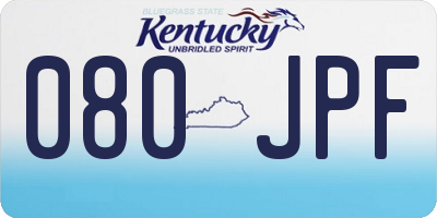 KY license plate 080JPF