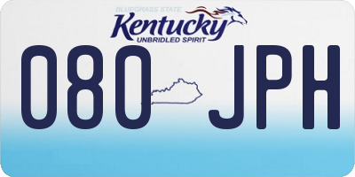 KY license plate 080JPH