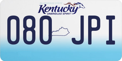 KY license plate 080JPI