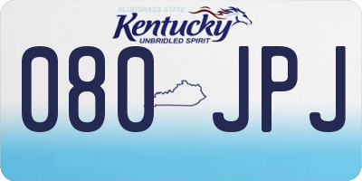 KY license plate 080JPJ