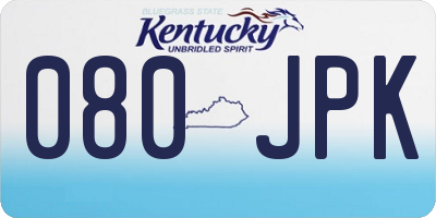 KY license plate 080JPK