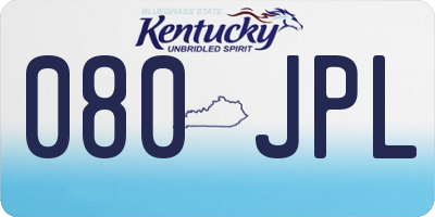 KY license plate 080JPL