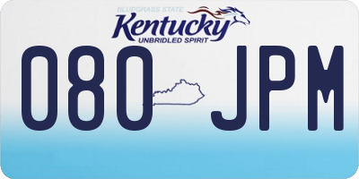 KY license plate 080JPM
