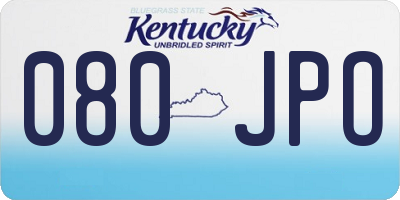 KY license plate 080JPO