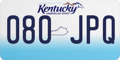KY license plate 080JPQ