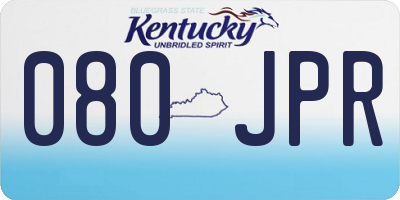 KY license plate 080JPR