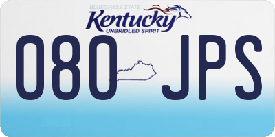 KY license plate 080JPS