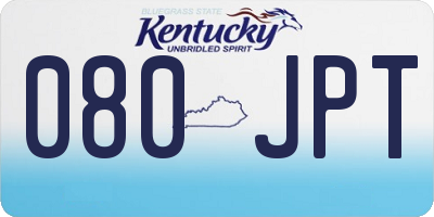 KY license plate 080JPT