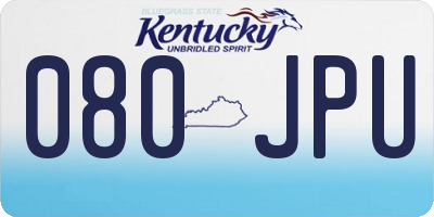 KY license plate 080JPU