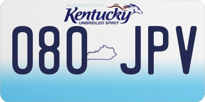 KY license plate 080JPV