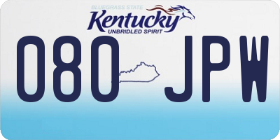 KY license plate 080JPW
