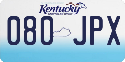 KY license plate 080JPX