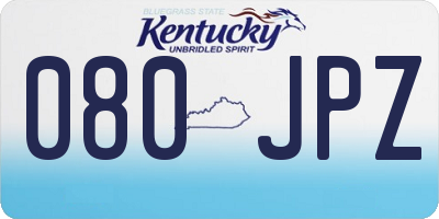 KY license plate 080JPZ