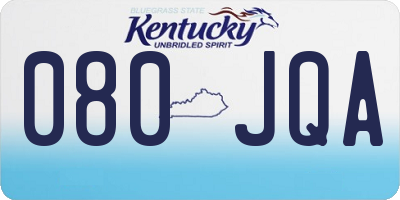 KY license plate 080JQA