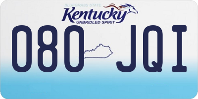 KY license plate 080JQI