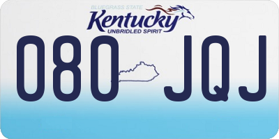 KY license plate 080JQJ
