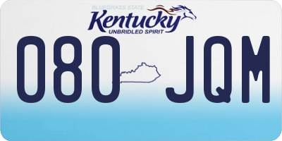KY license plate 080JQM