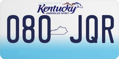 KY license plate 080JQR