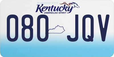 KY license plate 080JQV