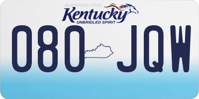 KY license plate 080JQW