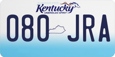 KY license plate 080JRA
