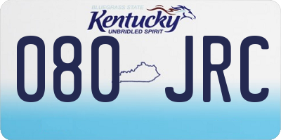 KY license plate 080JRC