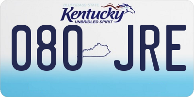 KY license plate 080JRE