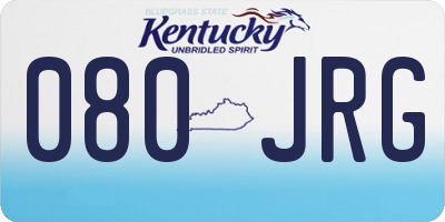 KY license plate 080JRG
