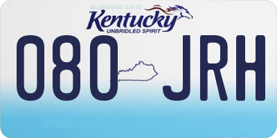 KY license plate 080JRH