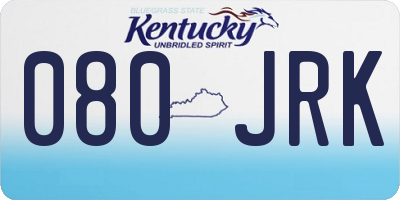 KY license plate 080JRK
