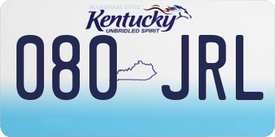 KY license plate 080JRL