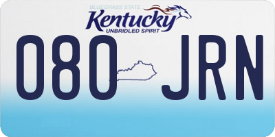 KY license plate 080JRN