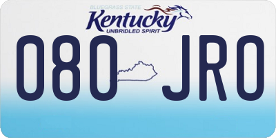 KY license plate 080JRO