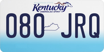 KY license plate 080JRQ