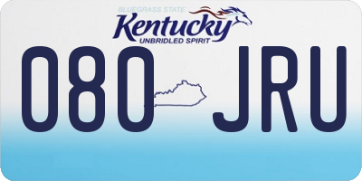 KY license plate 080JRU