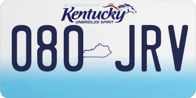 KY license plate 080JRV