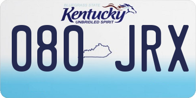 KY license plate 080JRX