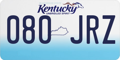 KY license plate 080JRZ