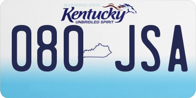 KY license plate 080JSA