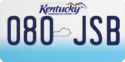 KY license plate 080JSB