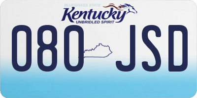 KY license plate 080JSD