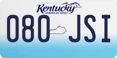 KY license plate 080JSI