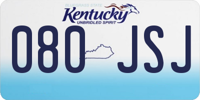 KY license plate 080JSJ