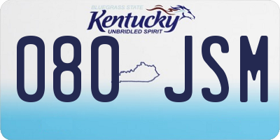 KY license plate 080JSM