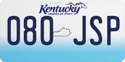 KY license plate 080JSP