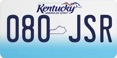 KY license plate 080JSR